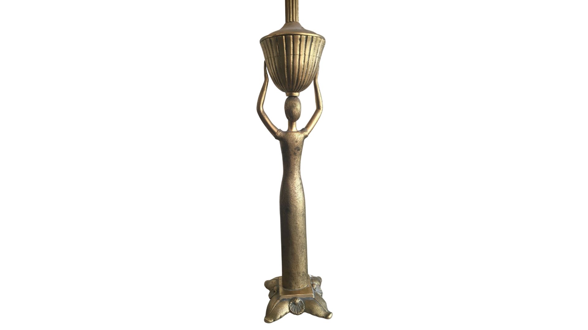 France, art deco 40s, Bronze lamp base. - Image 2 of 3