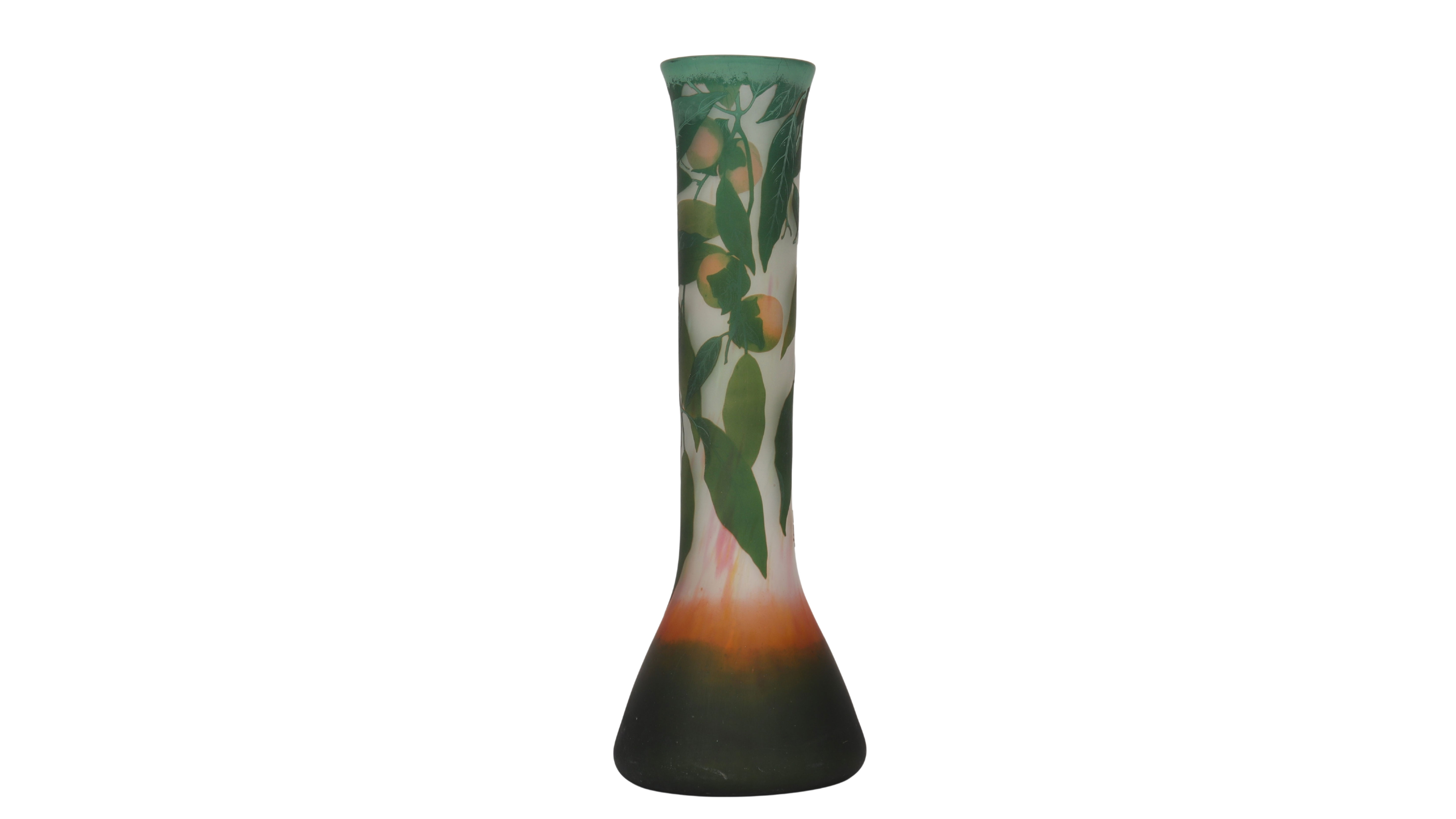 Daum Nancy very important vase decorated with persimmons