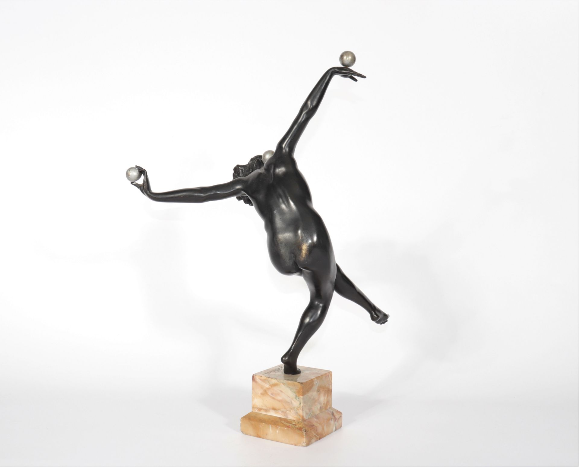 COLINET Claire (1880-1950) - Imposing bronze. "Juggler". Art Deco period - Image 3 of 6