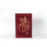 Salvador Dali. "The Horses of Dali". Burgundy velvet decoration box. On the front face a hot gold em