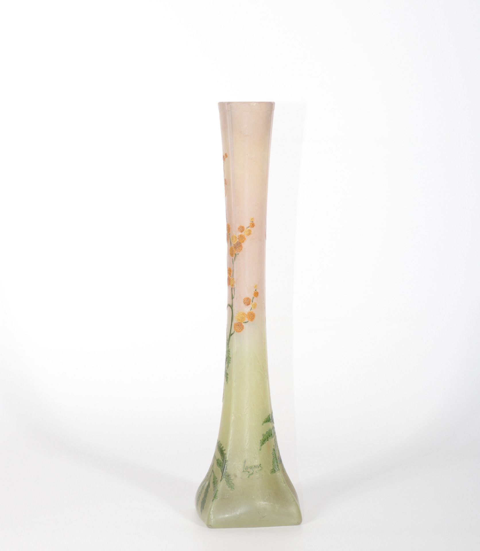 Legras vase cleared with acid floral decoration - Image 2 of 4