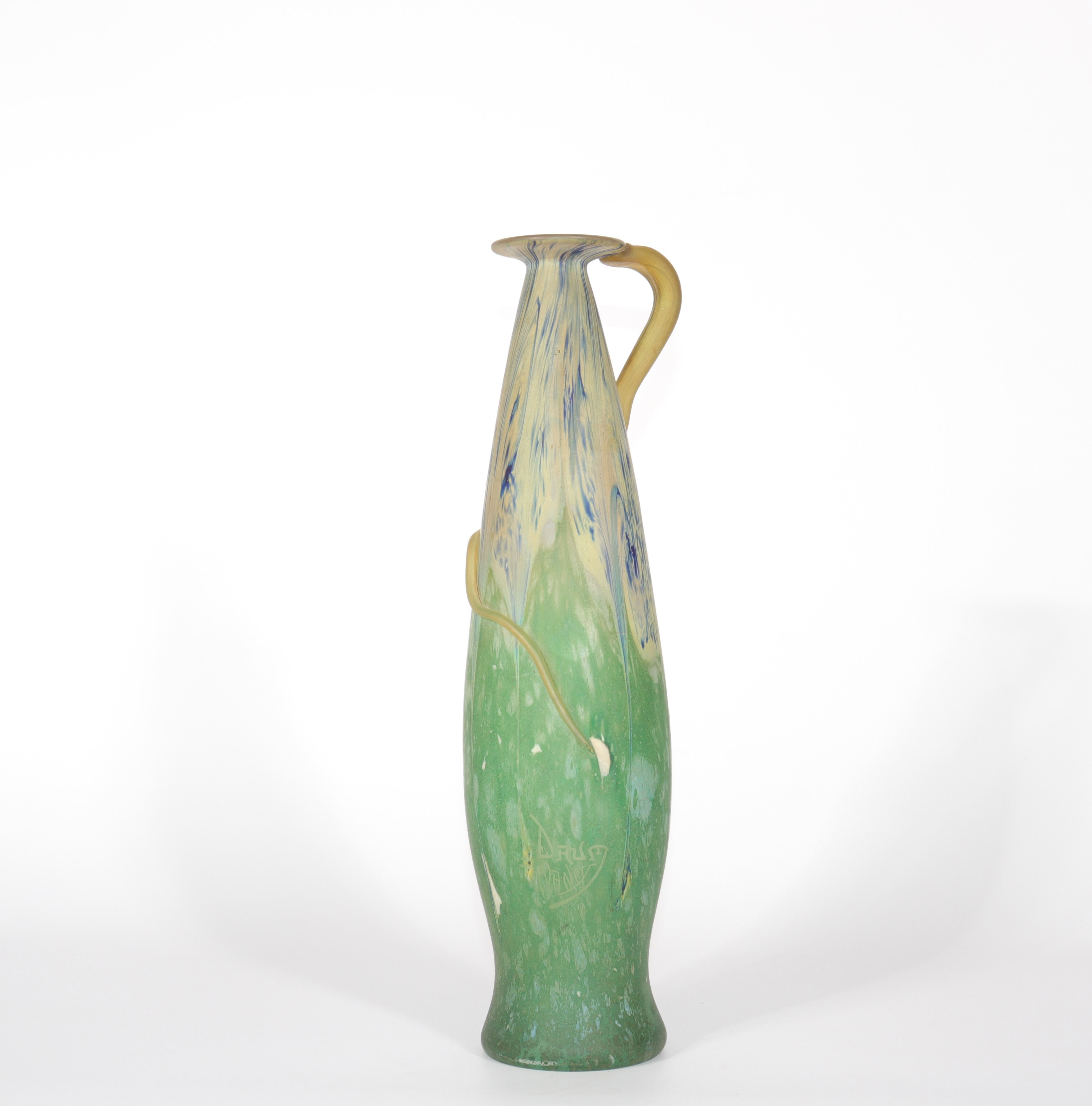 Daum Nancy glass paste vase