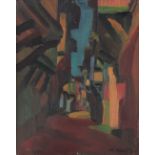 Marie HOWET (1897-1984) Rare orientalist oil on canvas "the alley" signed and dated 1926