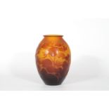 Emile Galle vase with hazelnut decor