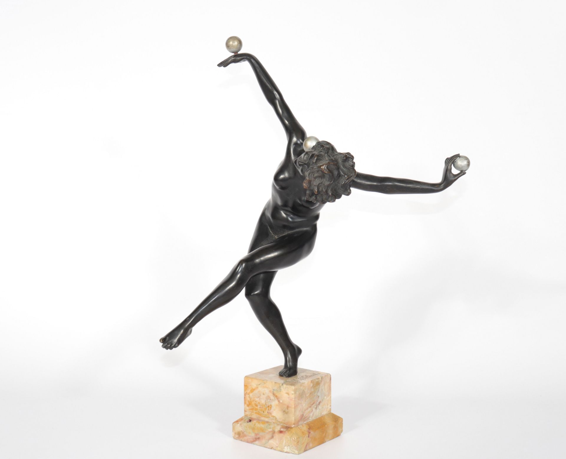 COLINET Claire (1880-1950) - Imposing bronze. "Juggler". Art Deco period - Image 5 of 6