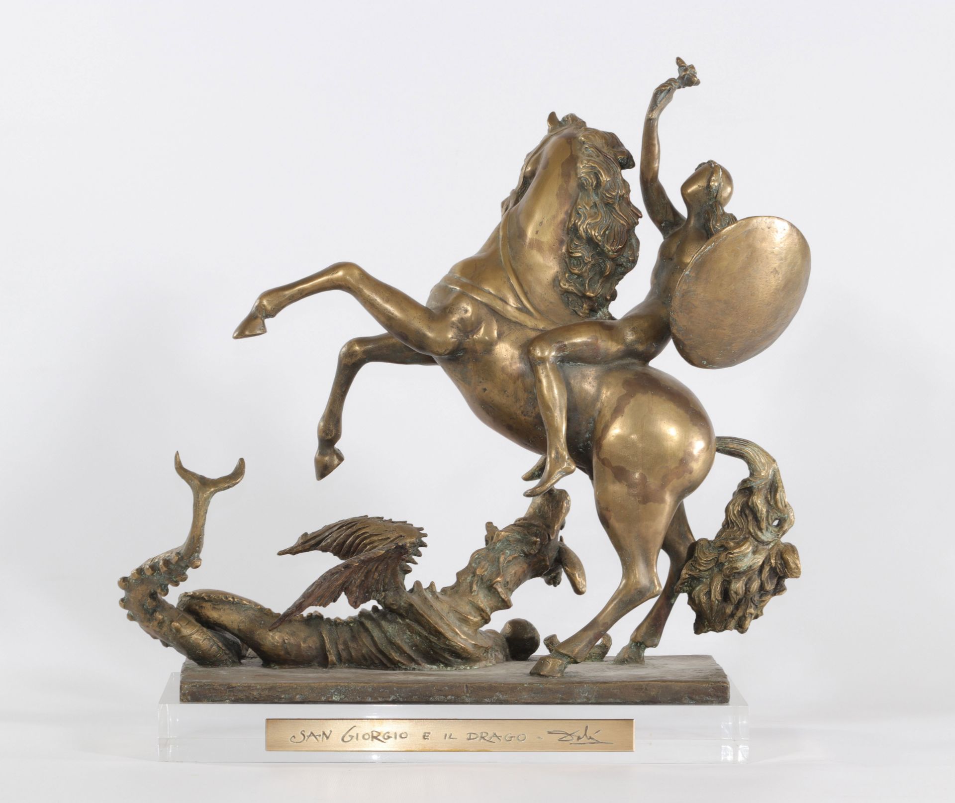Salvador Dali. "Saint George and the dragon". Bronze. Signed on the base and the "Dali" plinth. Date - Image 2 of 7