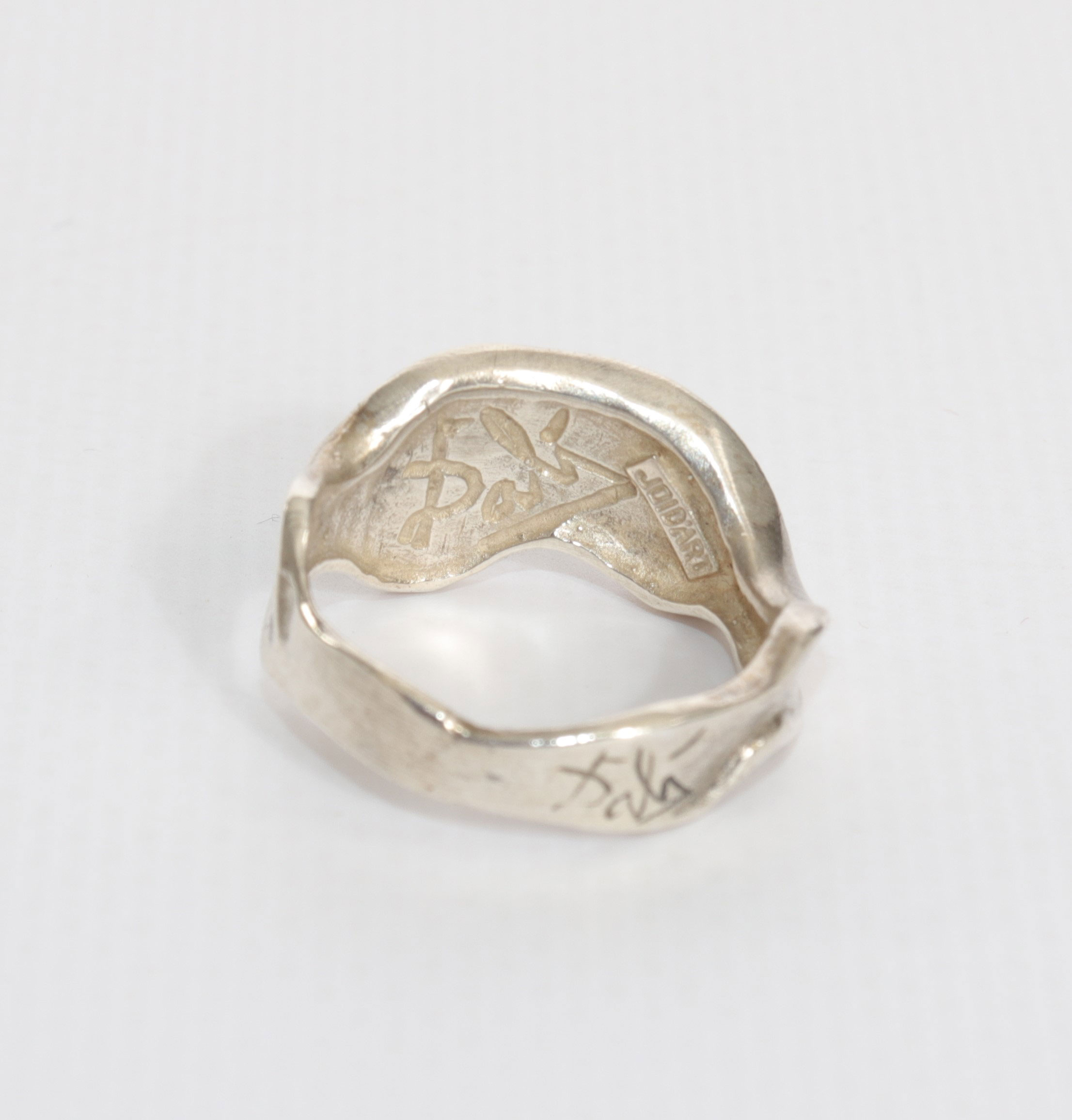 Salvador Dali. Circa 60. Soft watch. Sterling silver ring representing a soft watch. - Image 2 of 3
