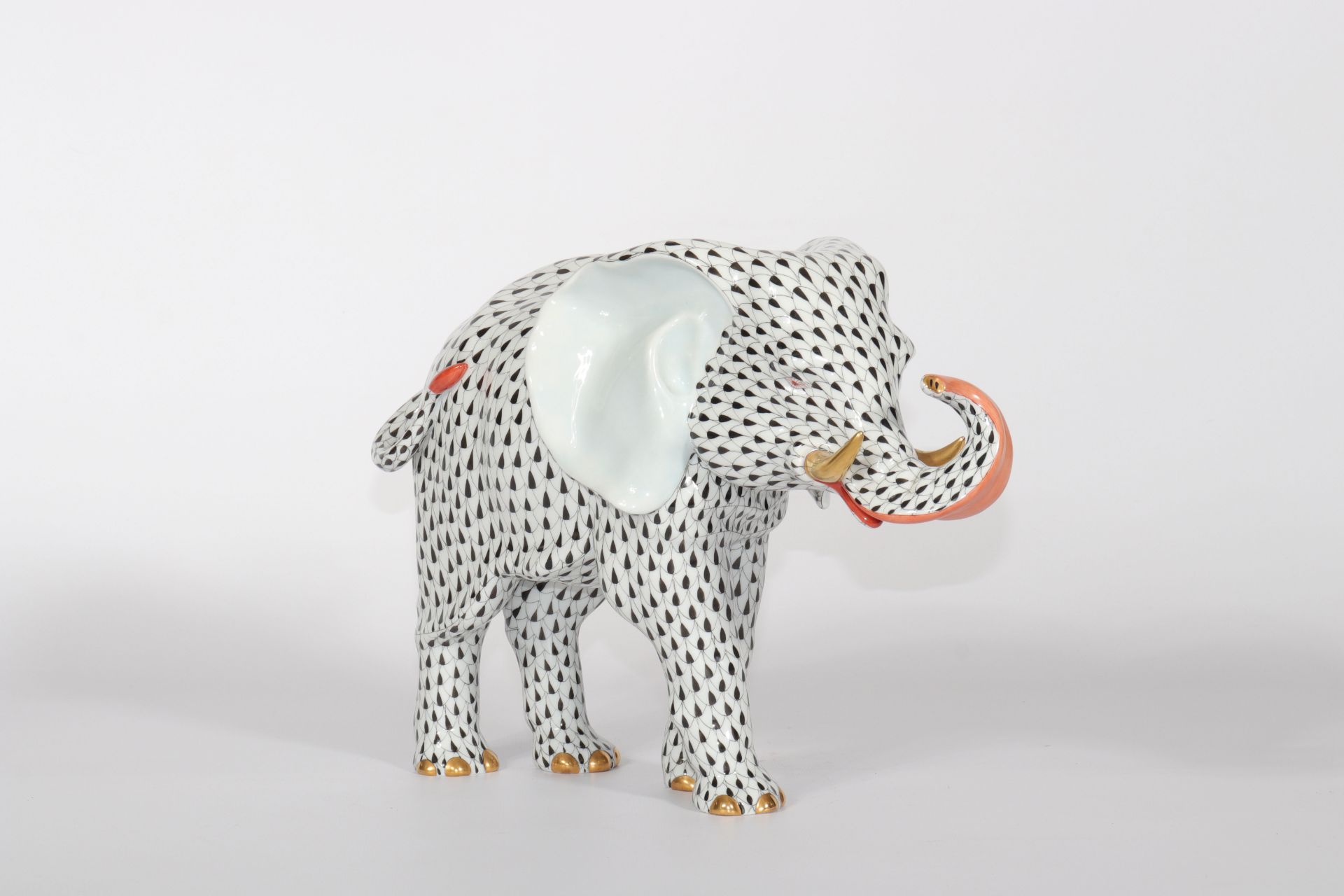 Herend Large Elephant porcelain. Period XXth century - Image 3 of 5