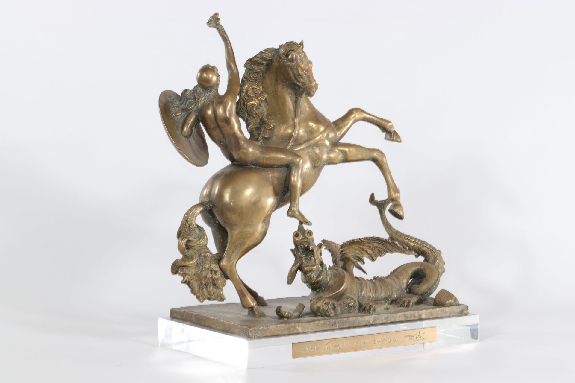 Salvador Dali. "Saint George and the dragon". Bronze. Signed on the base and the "Dali" plinth. Date - Image 3 of 7