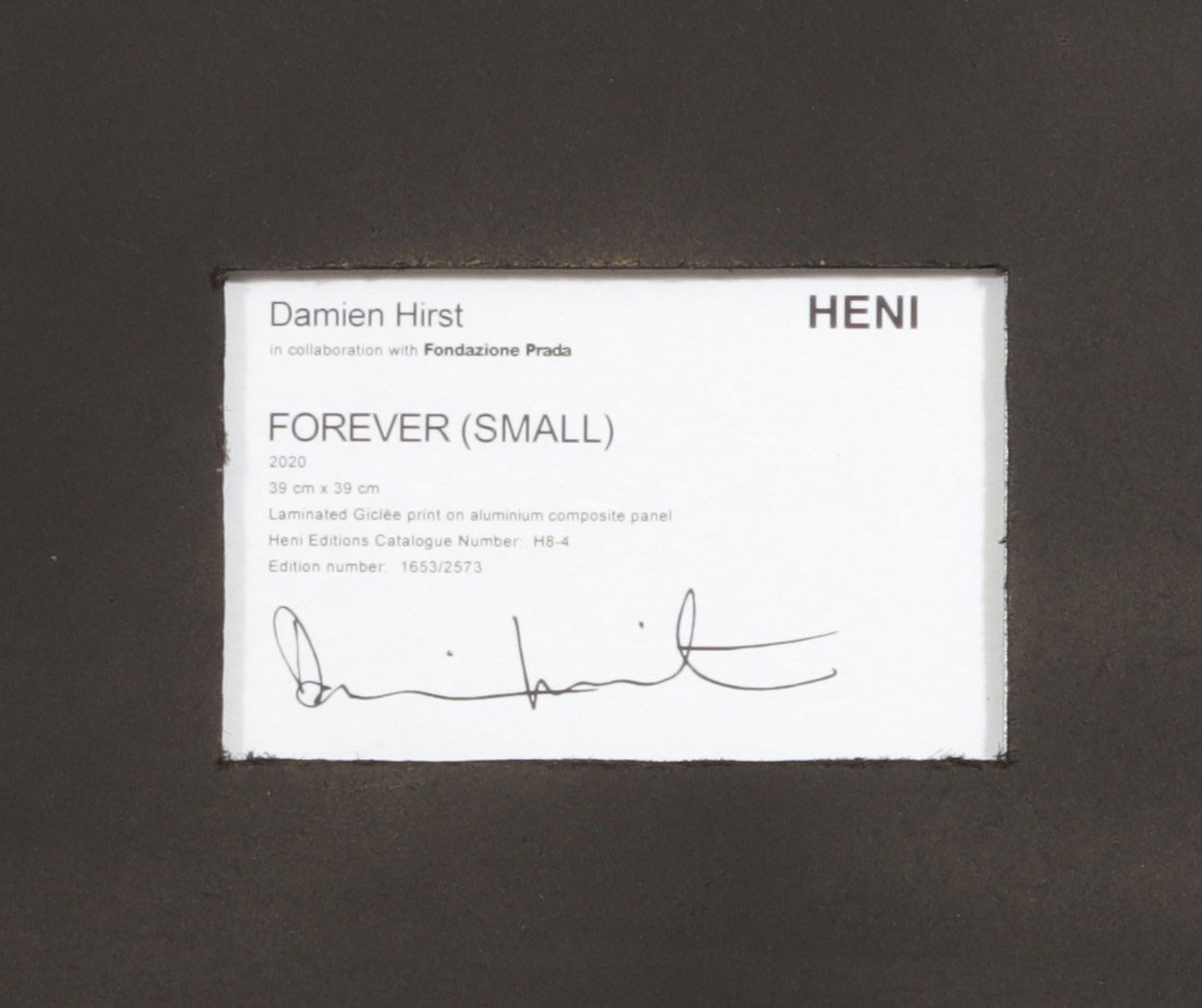 Damien Hirst. "Forever H8-4". Giclee print laminated on aluminum composite panel. Signature print on - Image 2 of 3