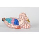 Herend large pair of porcelain ducks. Period XXth century