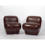 Pair of 50 / 70's leather armchairs