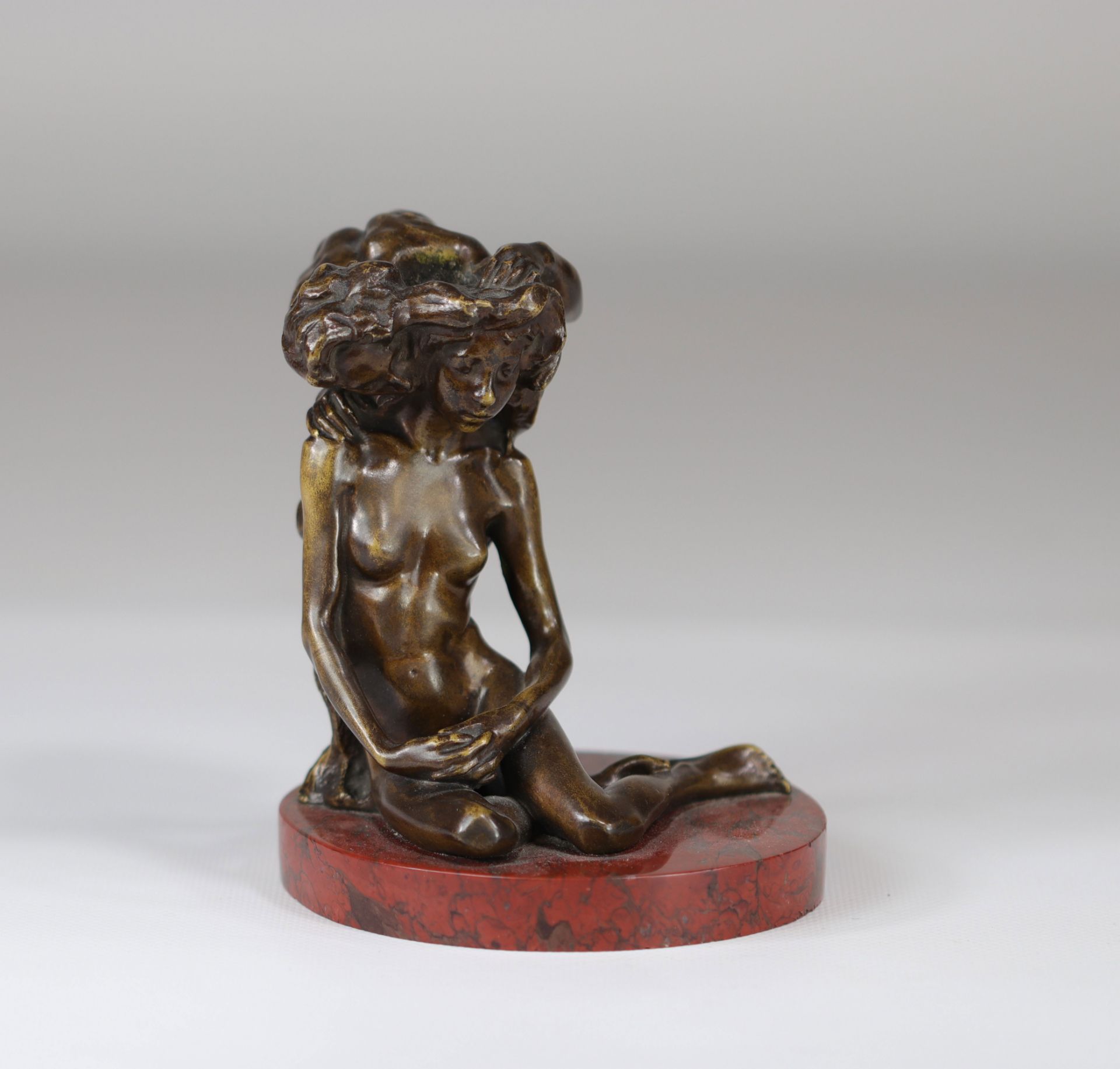 Alexandre CHARPENTIER (1856-1909) bronze group "the murmur" - Image 2 of 5