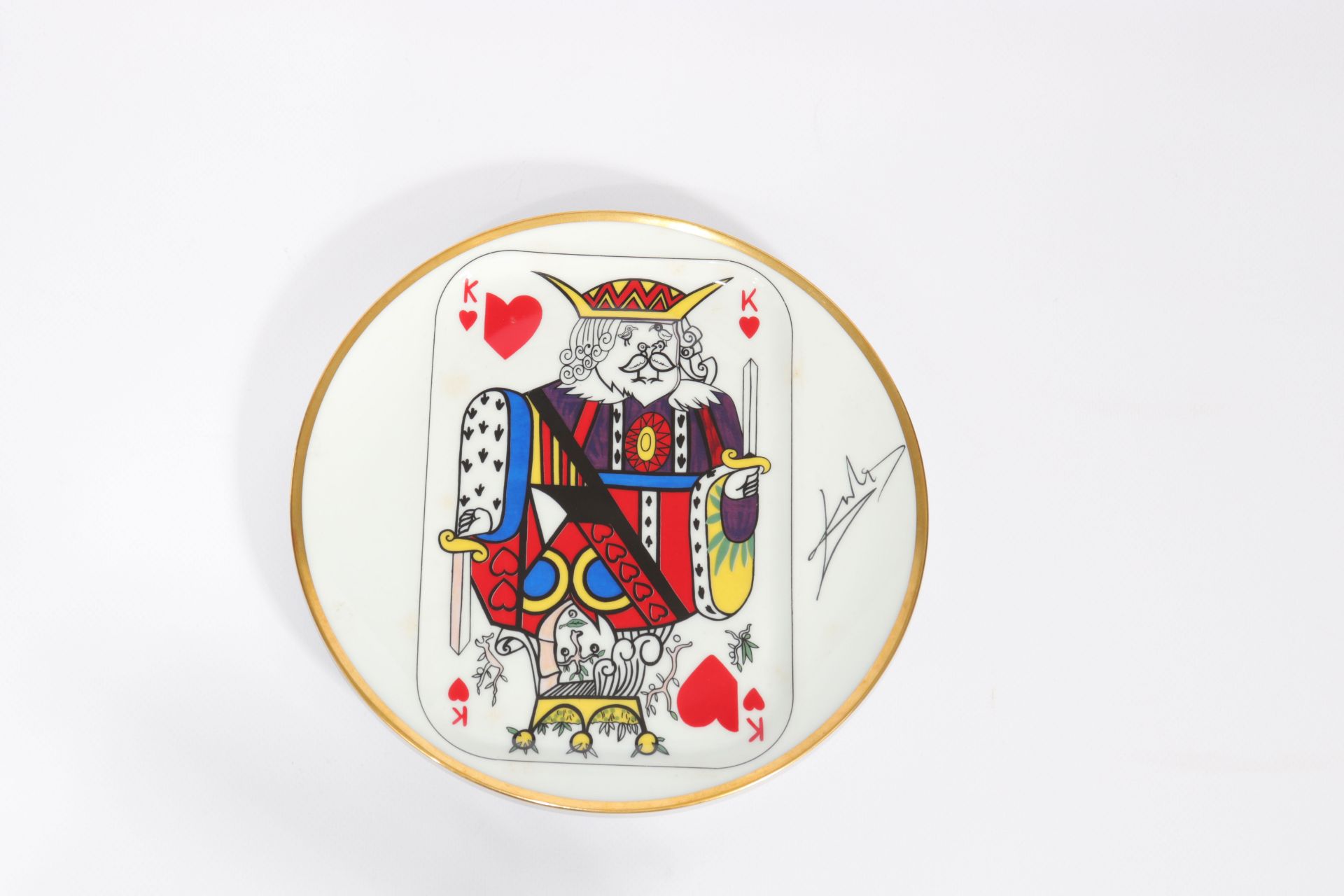 Salvador Dali. " Playing cards ". 1967. Plate representing the card of the King of hearts. Polychrom - Image 2 of 3