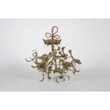 Art Nouveau chandelier in the shape of a bouquet by mistletoe circa 1920