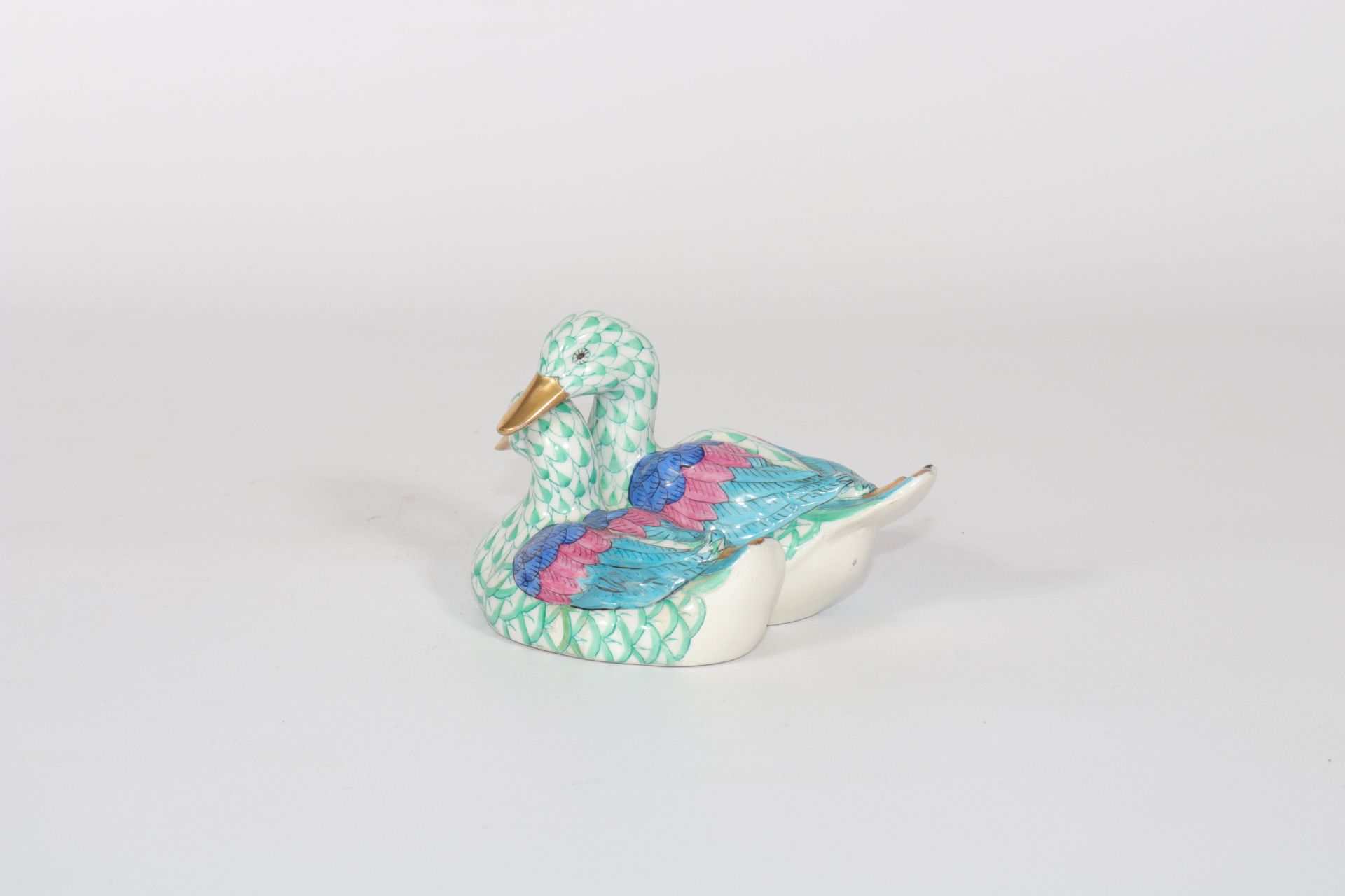Herend couple of porcelain ducks. Period XXth century - Image 2 of 4