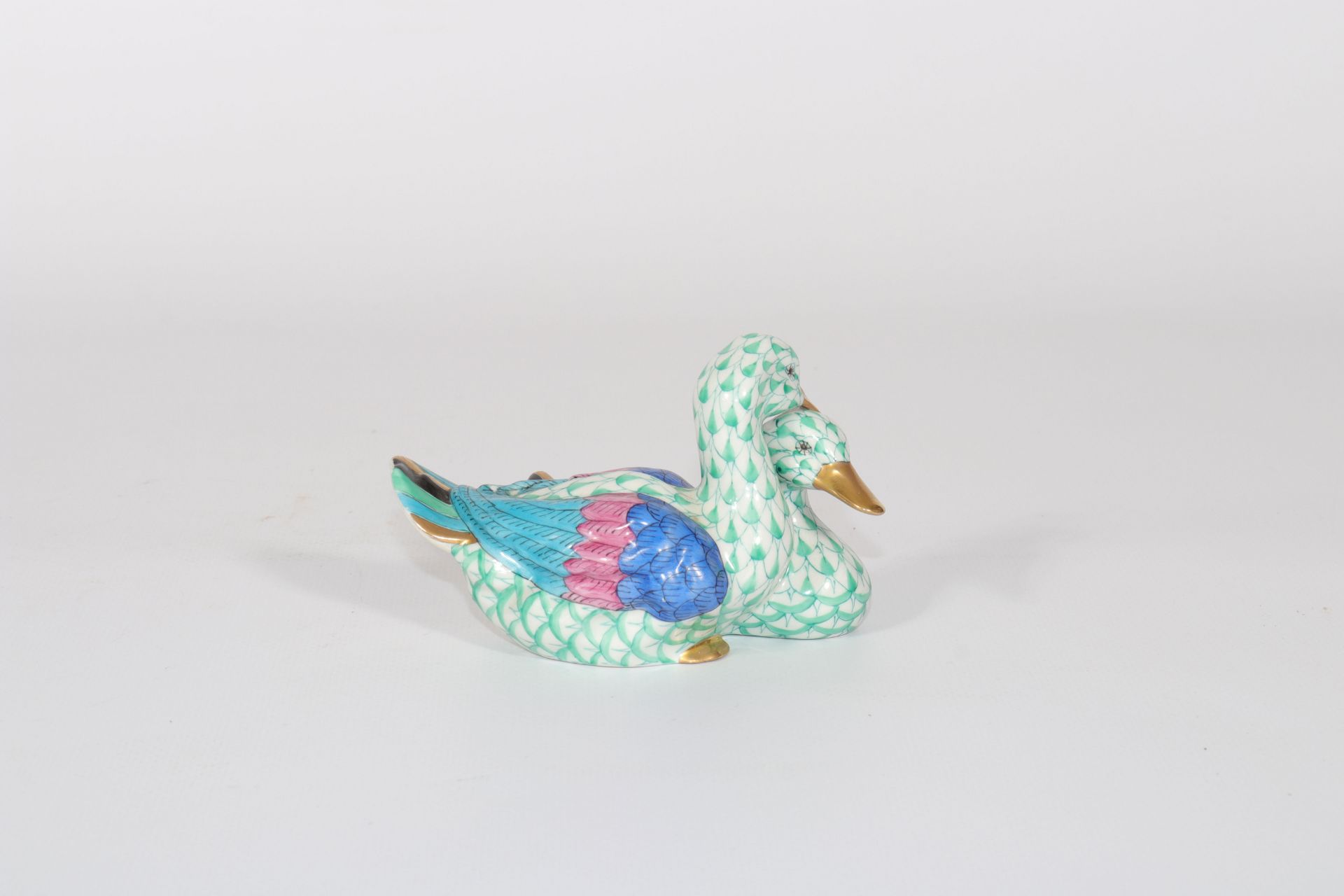 Herend couple of porcelain ducks. Period XXth century - Image 3 of 4