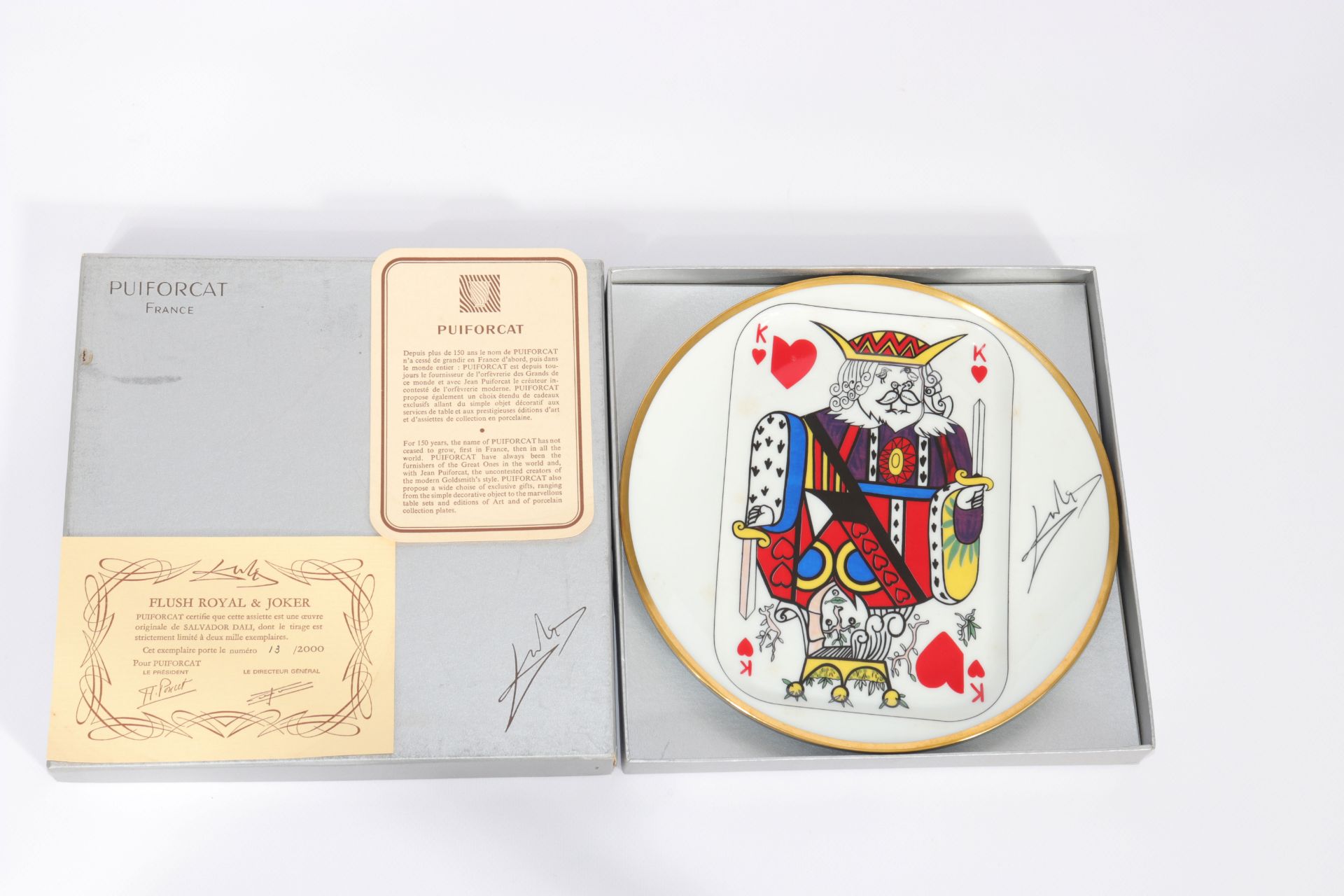 Salvador Dali. " Playing cards ". 1967. Plate representing the card of the King of hearts. Polychrom