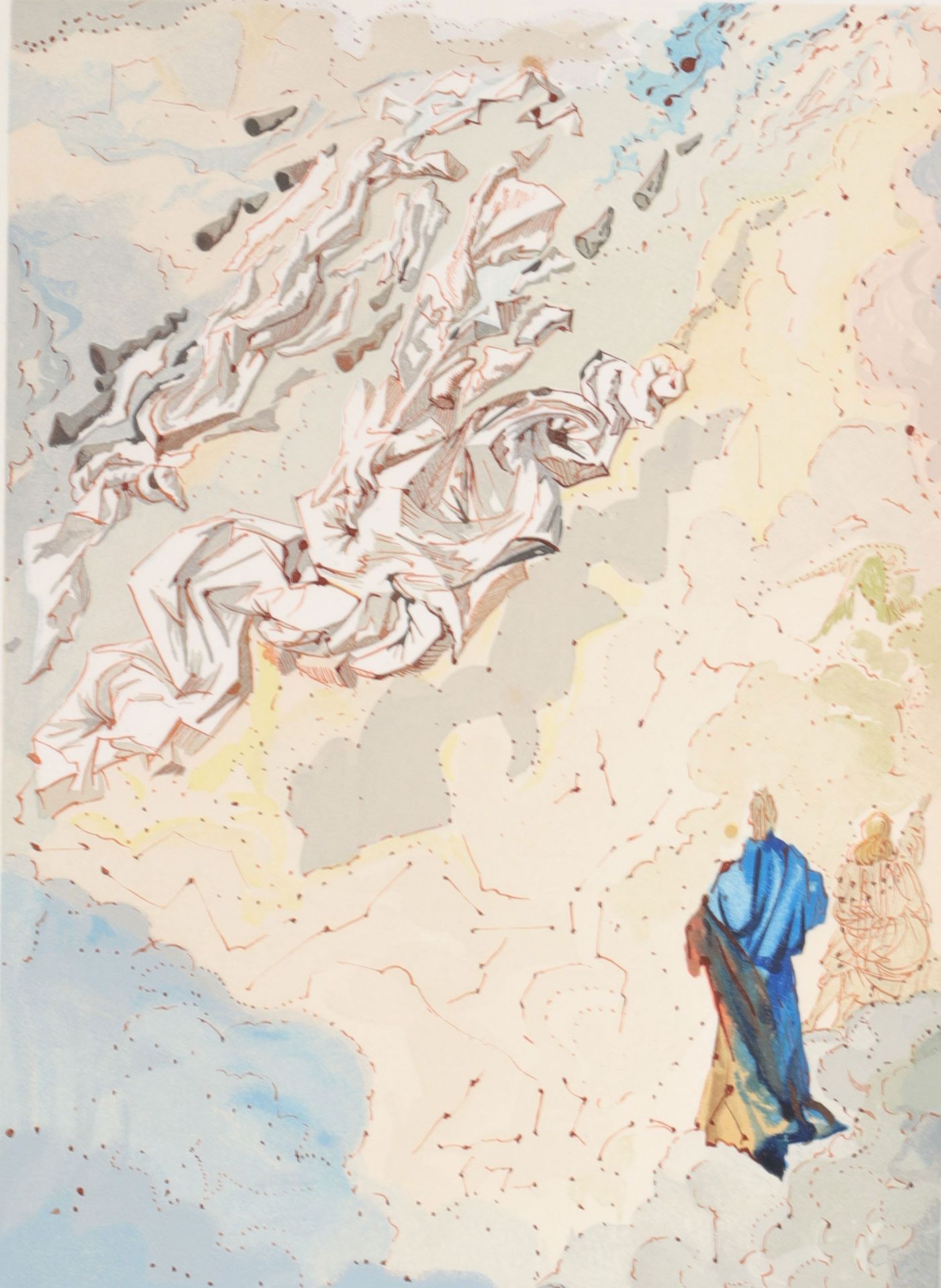 Salvador Dali. "The 6th sky of Jupiter". The Divine Comedy - Le Paradis - Chant 20. 1963.