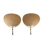 Ingo Maurer (born in 1932) Uchiwa III model Pair of bamboo and rice paper wall lights Design Edition