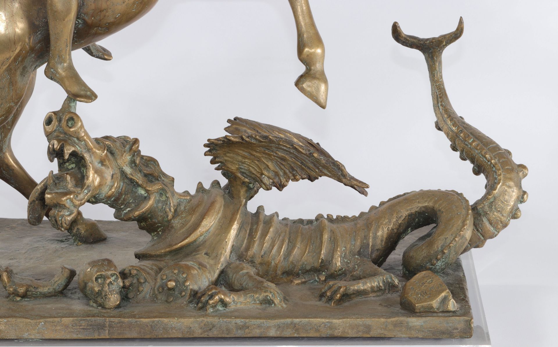 Salvador Dali. "Saint George and the dragon". Bronze. Signed on the base and the "Dali" plinth. Date - Image 5 of 7