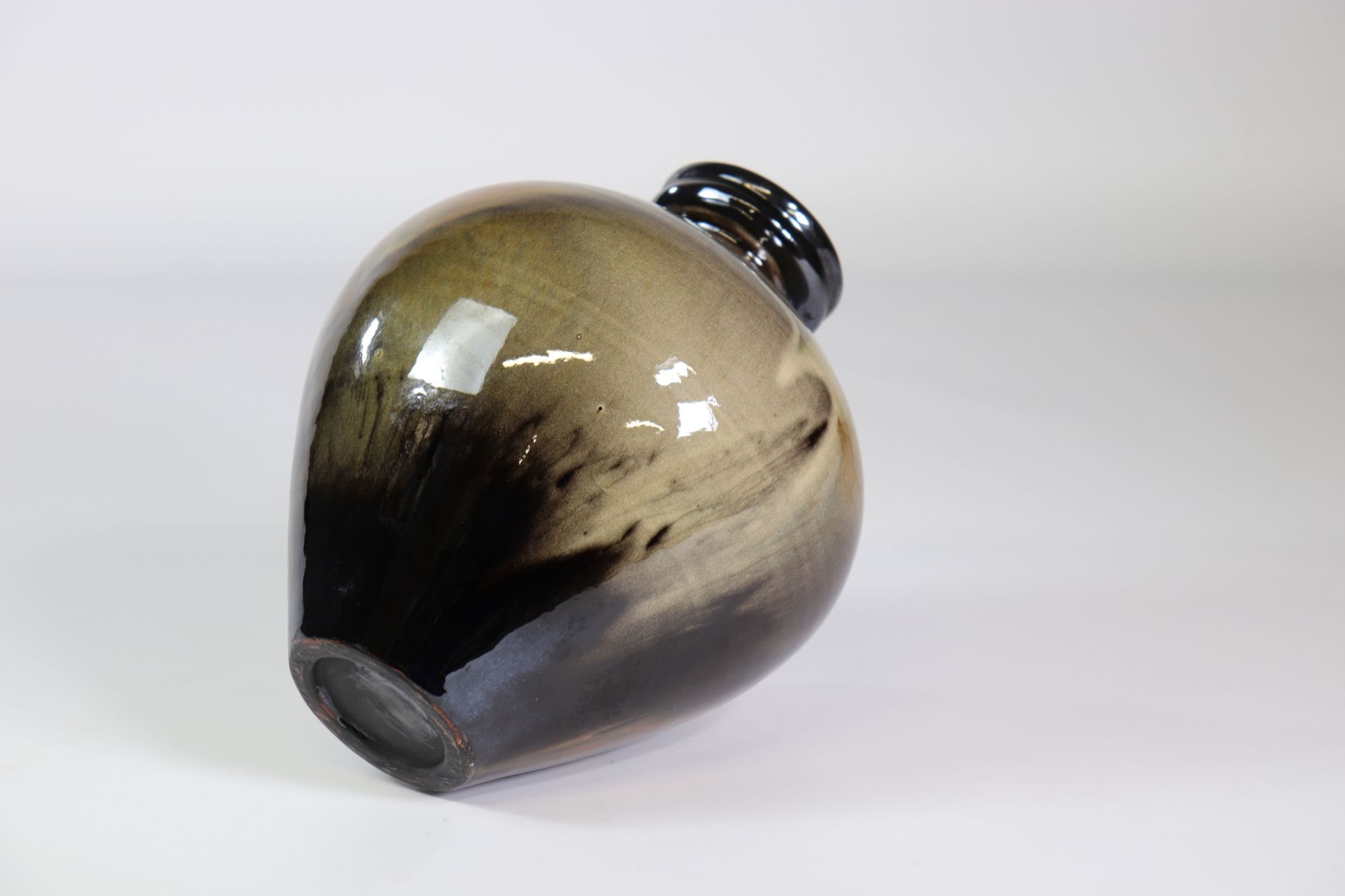 Glazed stoneware vase signed - Image 3 of 3
