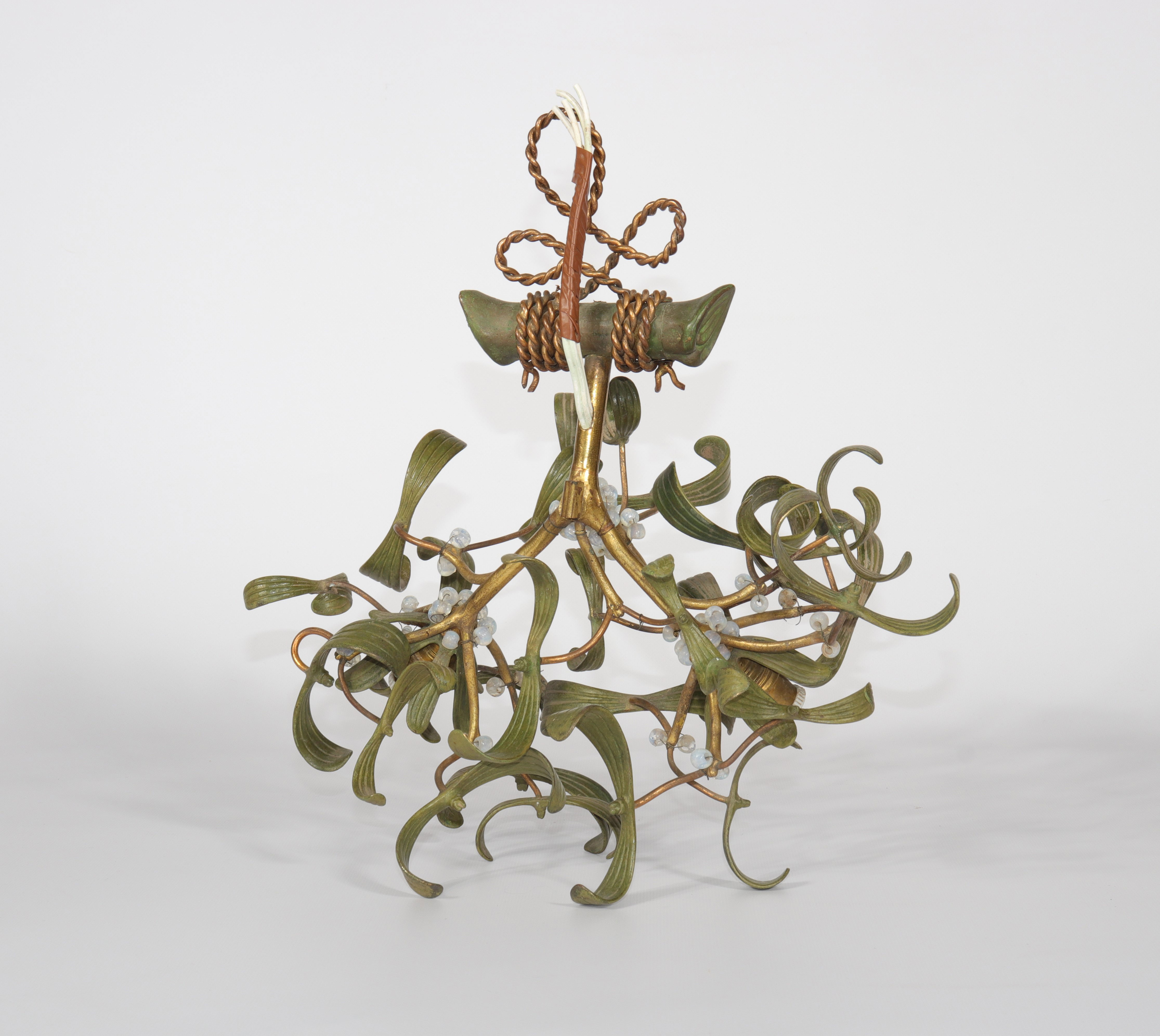 Art Nouveau chandelier in the shape of a bouquet by mistletoe circa 1920 - Image 2 of 2