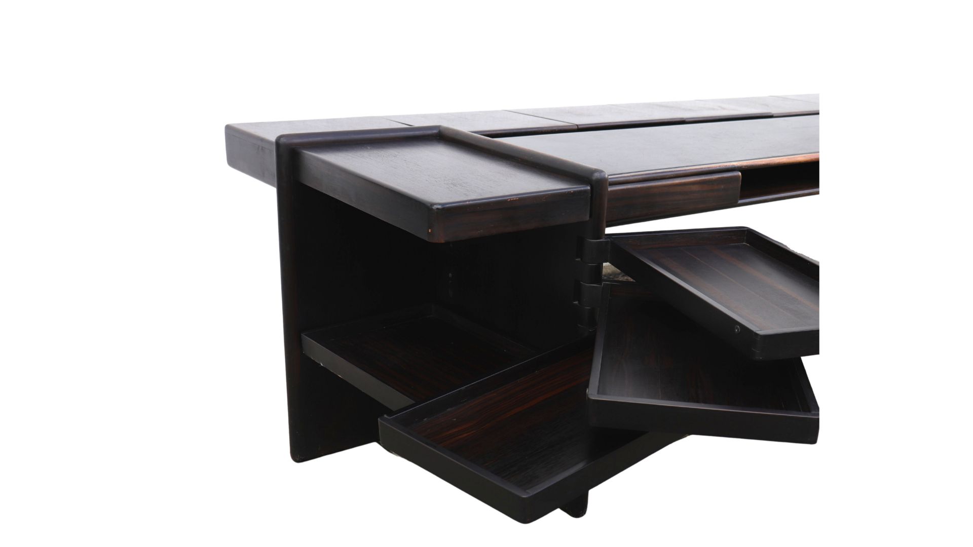 Exceptional large rosewood desk with multiple storage Bernini house - Image 5 of 6