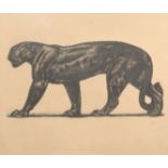 Paul JOUVE (1878-1973) Black panther Original etching on old Japanese paper Signed and n ° 43/100