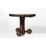 Charles DUDOUYT (1885-1946) Coffee table, screw-turned wooden base, circa 1940