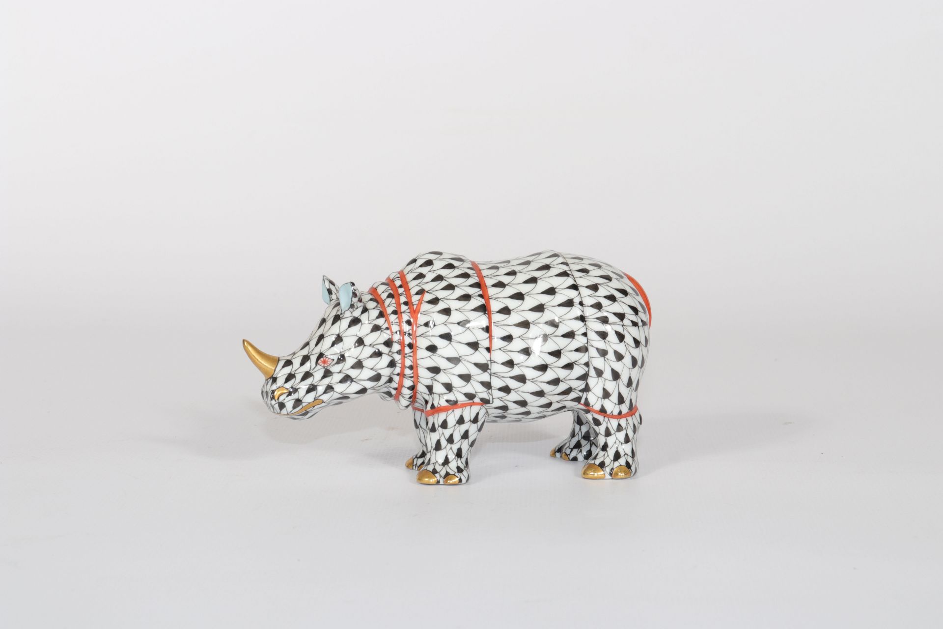 Herend Rhinoceros porcelain. Period XXth century