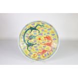 China porcelain plate dragon decor Guangxu brand