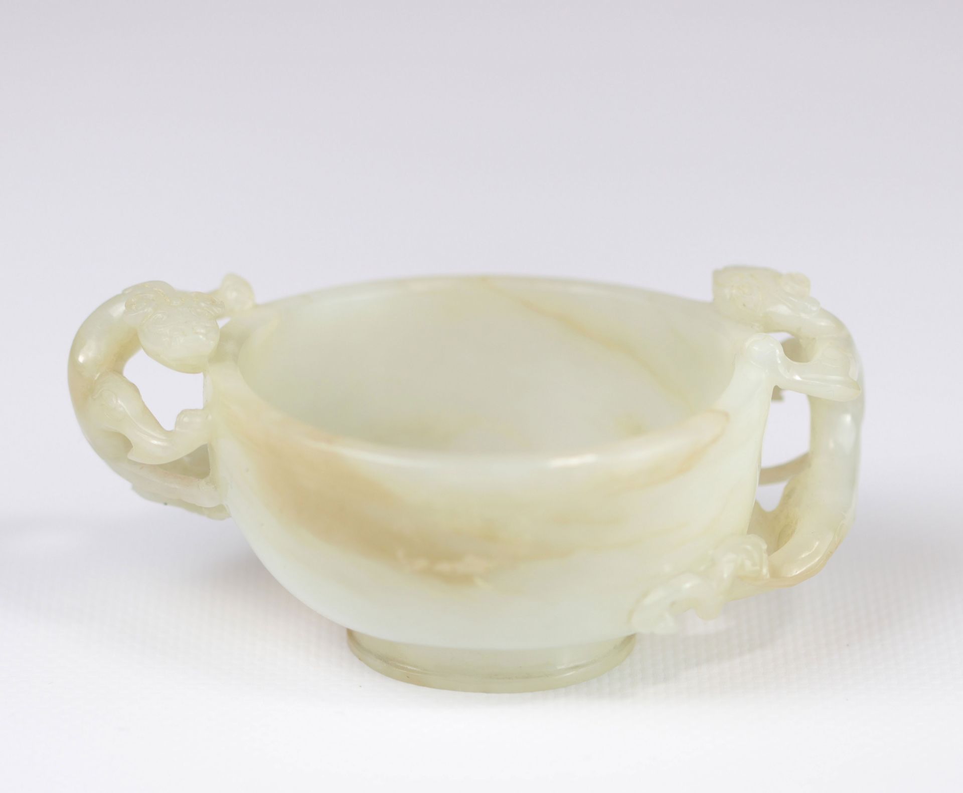 White jade water jug â€‹â€‹decorated with "Chilong", Chinese Qing dynasty brush rinses - Image 7 of 9