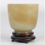Chinese jade flared bowl, 19th C.