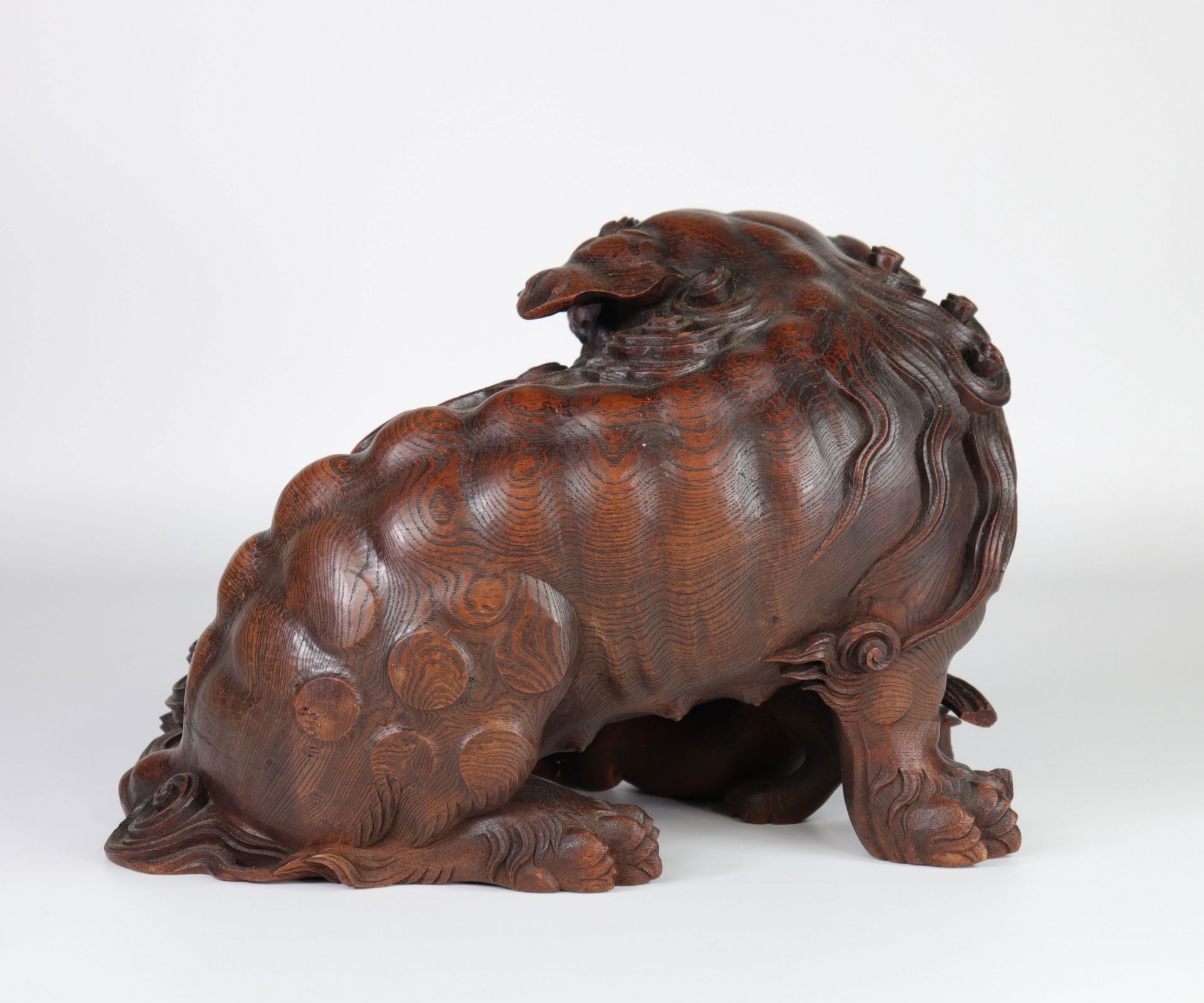 Japan imposing Shishi in very finely carved wood 19th - Image 5 of 6