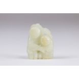 White jade carved with intertwining figures, Qing dynasty China