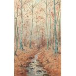 Nestor OUTER (1865-1930) watercolor "the forest"