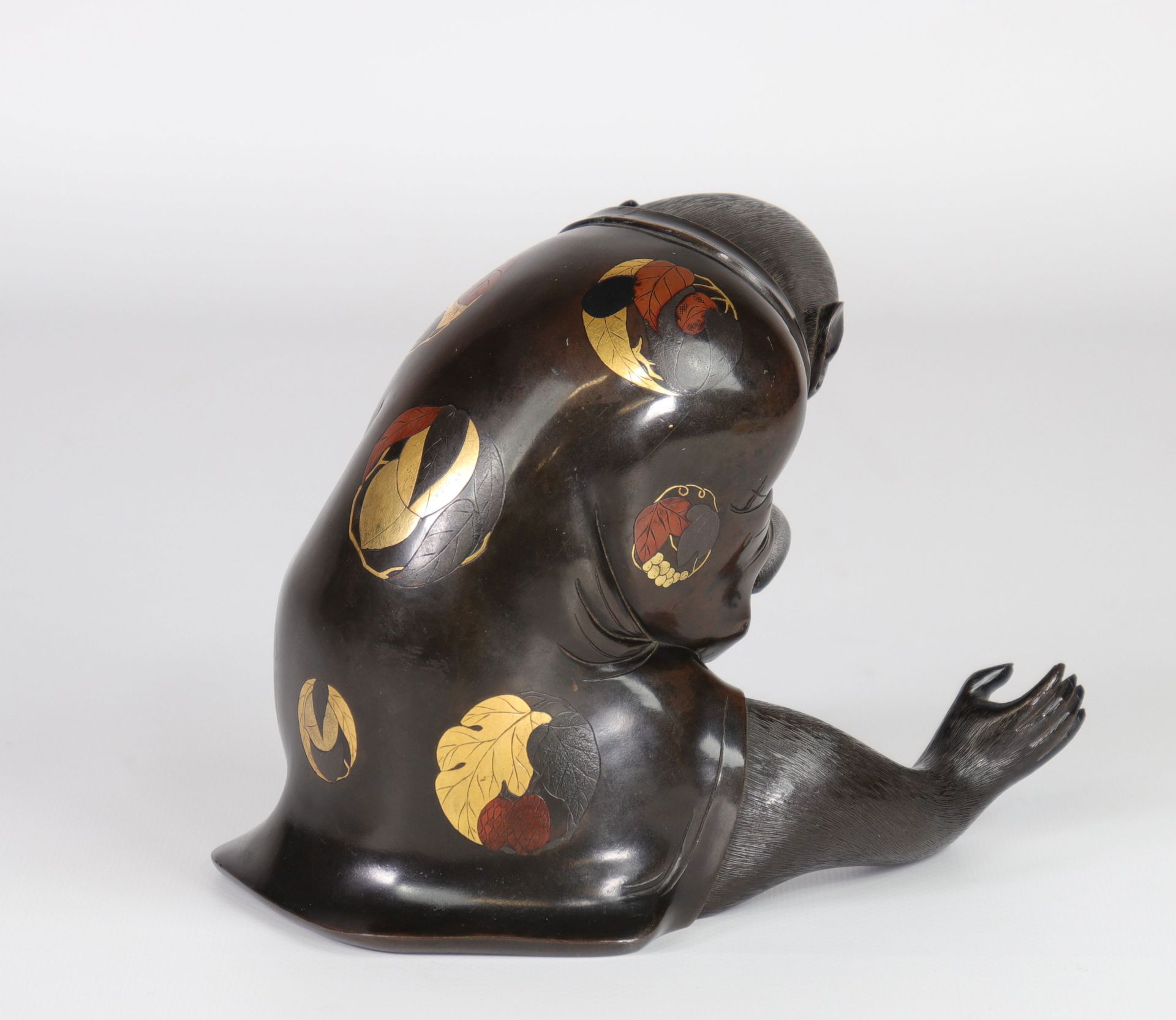 Japan Bronze with copper inlays "the monkey" 19th - Image 5 of 7