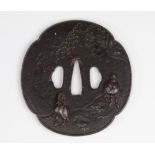 JAPAN EDO period (1603 - 1868) Iron tsuba and inlays Provenance: Gaston-Louis Vuitton Collection.