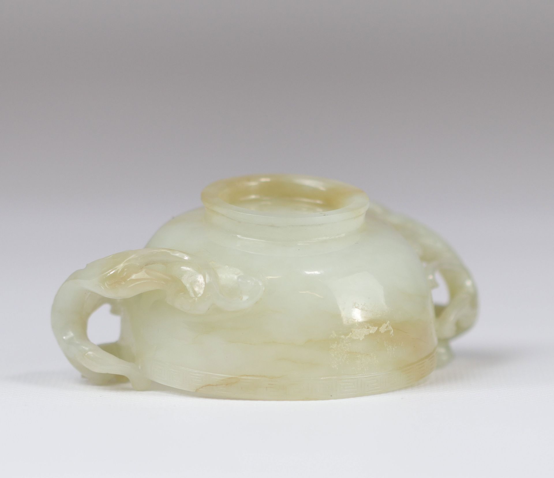 White jade water jug â€‹â€‹decorated with "Chilong", Chinese Qing dynasty brush rinses - Image 6 of 9