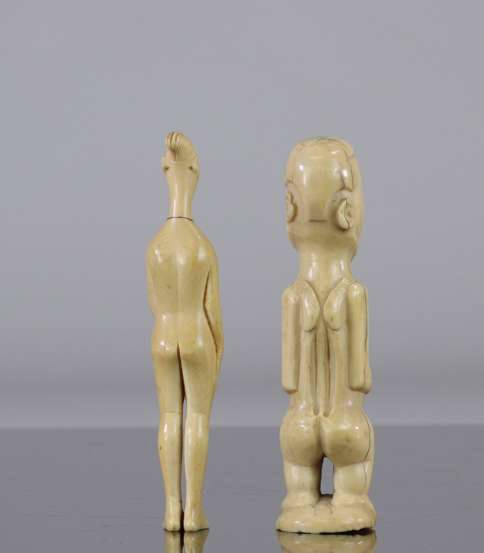 Old ivory statuettes Africa - Image 3 of 4