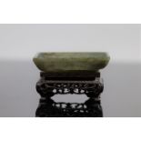 China, 19th century Chinese green jade opium tray