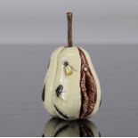 Japan, Erotic Shibayama Okimono in the shape of a fruit, stone and mother-of-pearl inlay of insects,