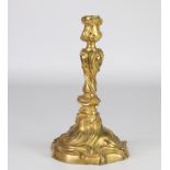 Louis XV gilt bronze candlestick