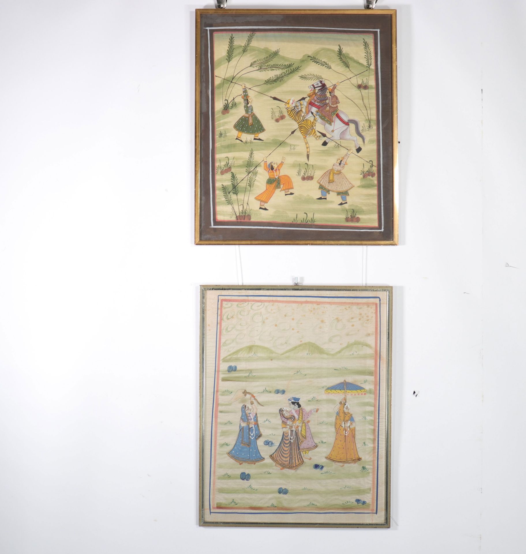 India lot of 2 old paintings - Image 2 of 5
