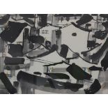 WU Guanzhong (1919-2010) watercolor on paper village in China