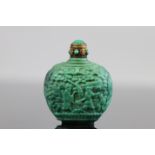 China, Peking glass snuff bottle, imitating turquoise, Qing period
