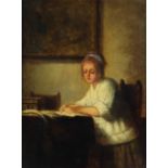 Painting "young woman reading"