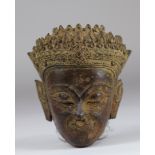 Buddha head in bronze Thailand 16 / 17th