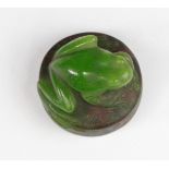 ALMARIC WALTER AND HENRI BERGE Paperweight. " FROG ". collar: Vuitton DaniÃ¨le